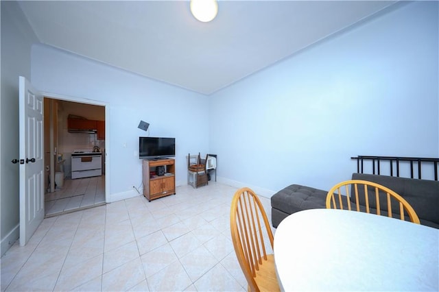 interior space featuring light tile patterned floors