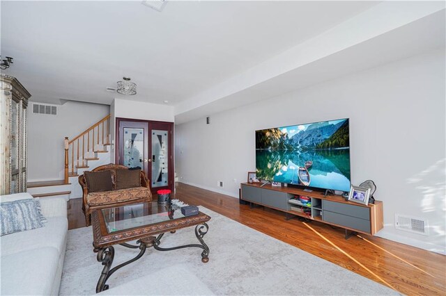 living room featuring hardwood / wood-style floors