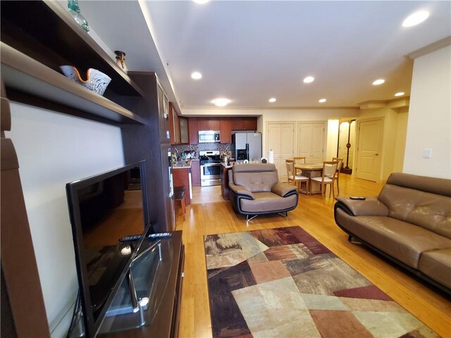 living room featuring wood-type flooring