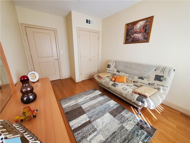 living room featuring wood-type flooring