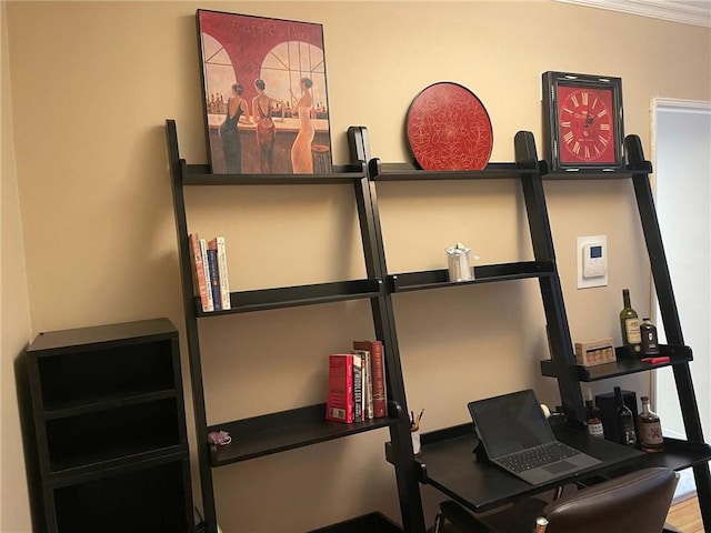 interior space with ornamental molding