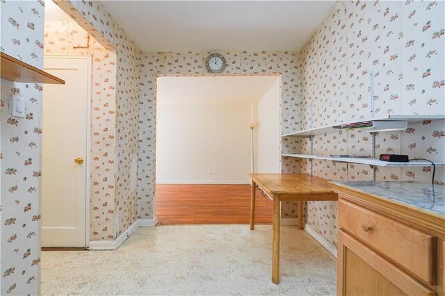 kitchen featuring light wood-type flooring