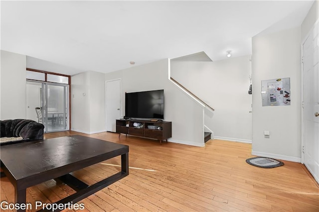 living room featuring light hardwood / wood-style floors