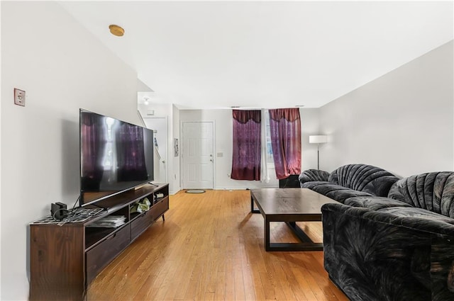 living room with light wood finished floors