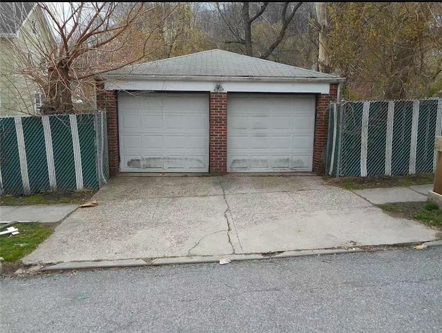 view of garage