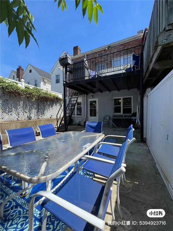 1574 E 66th St, Brooklyn, NY 11234 - view of pool featuring outdoor dining area, stairway, and a patio