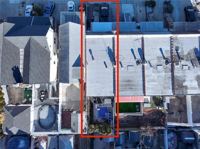 1574 E 66th St, Brooklyn, NY 11234 - aerial view of property and surrounding area featuring property boundaries highlighted