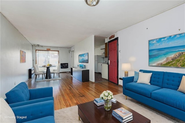 living room featuring hardwood / wood-style floors