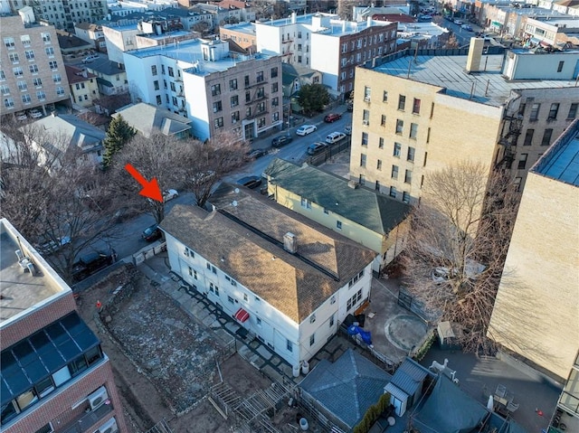 aerial view featuring a city view