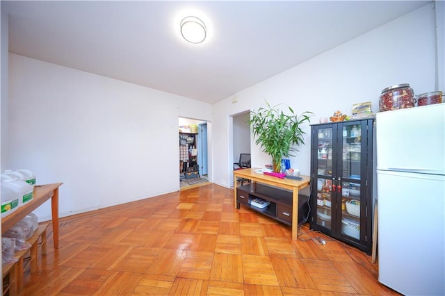 1445 W 5th St, Brooklyn, NY 11204 - interior space with freestanding refrigerator and french doors