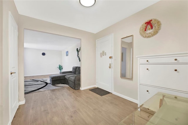 hall featuring light hardwood / wood-style floors