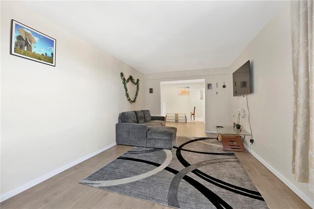 living area featuring hardwood / wood-style flooring