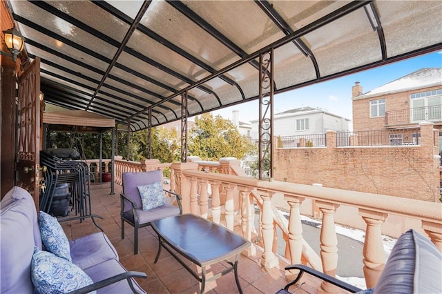 view of patio with an outdoor living space