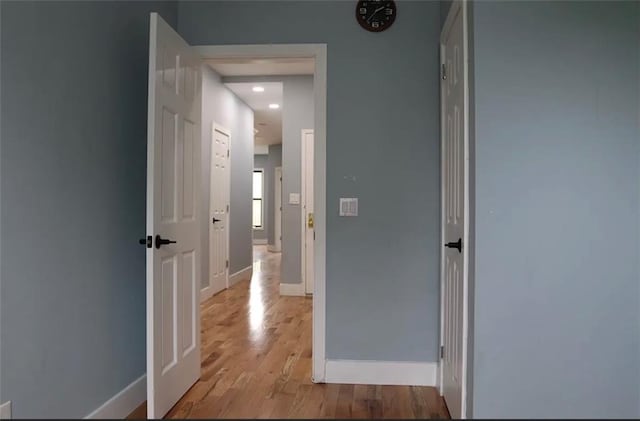 hallway featuring light hardwood / wood-style floors