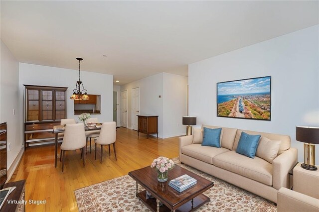 living room featuring light hardwood / wood-style flooring