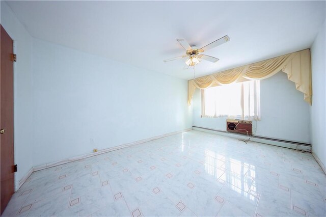 spare room featuring ceiling fan