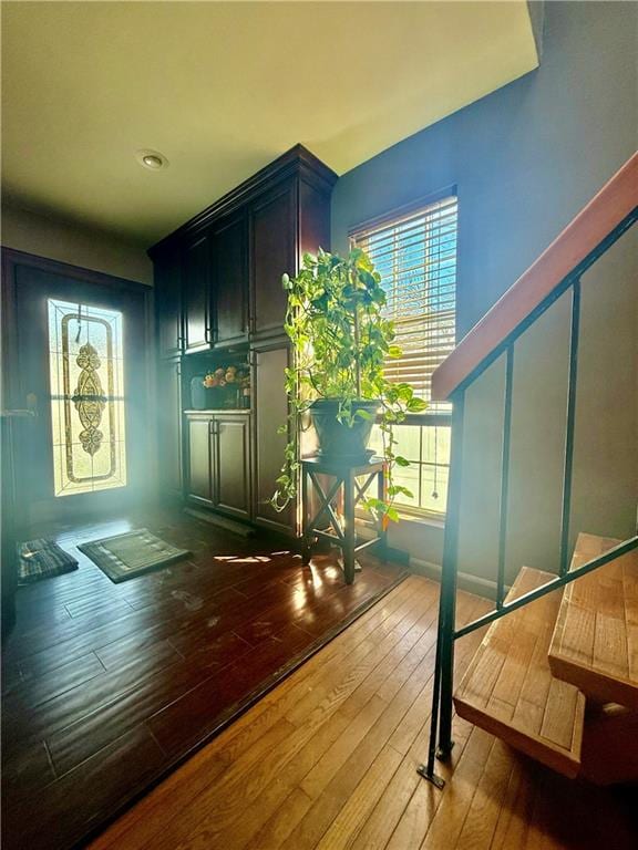 interior space with hardwood / wood-style flooring