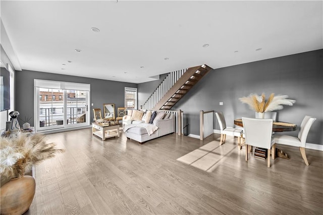 living room featuring hardwood / wood-style floors