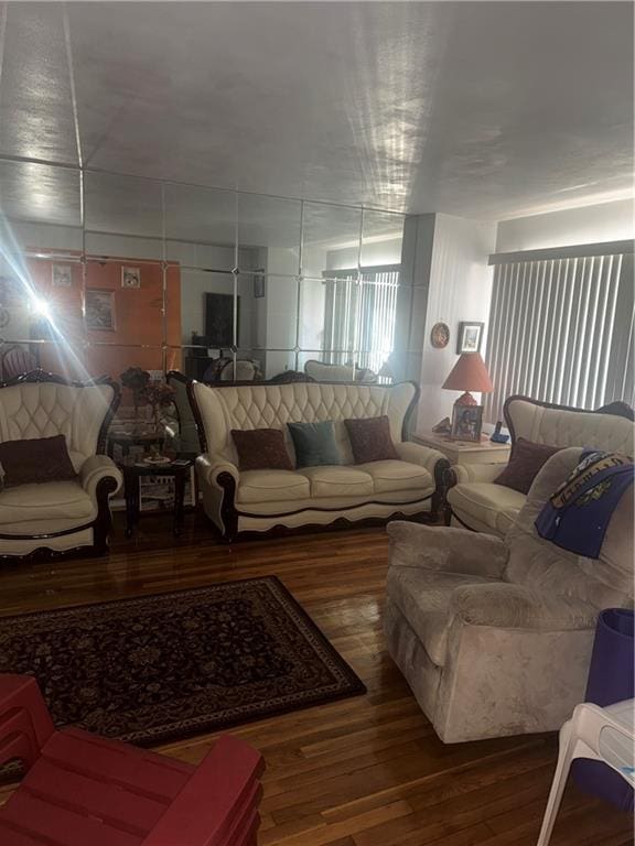 living room featuring wood-type flooring