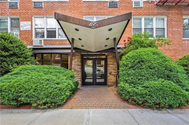 entrance to property featuring french doors