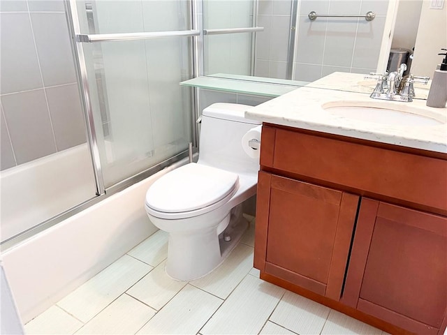 680 81st St Unit 3B, Brooklyn, NY 11228 - full bath featuring toilet, vanity, enclosed tub / shower combo, and tile patterned floors