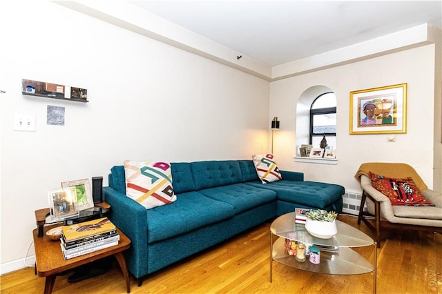 living room featuring hardwood / wood-style flooring