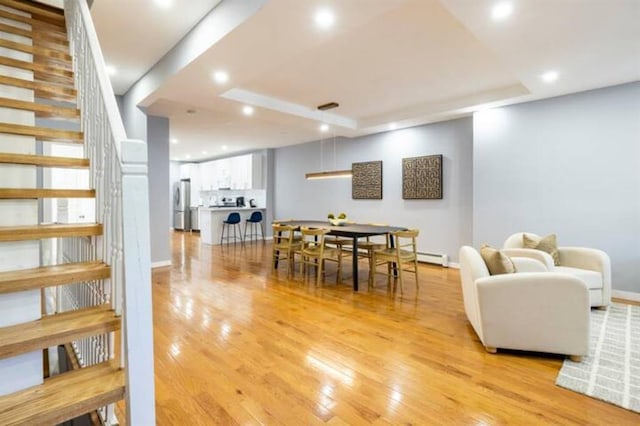 dining area featuring light hardwood / wood-style flooring