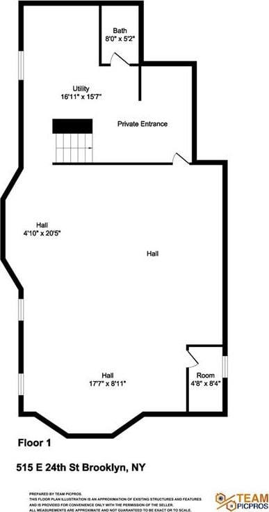 515 E 24th St, Brooklyn, NY 11210 - floor plan / room layout