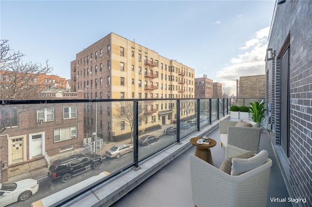 balcony featuring a view of city