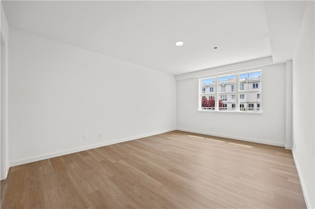 empty room featuring light wood-type flooring