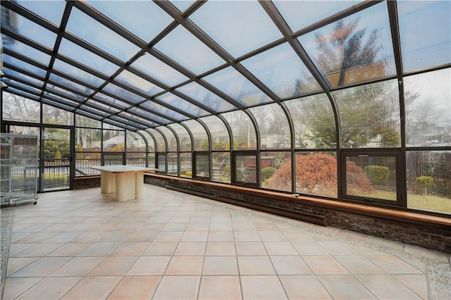 view of unfurnished sunroom