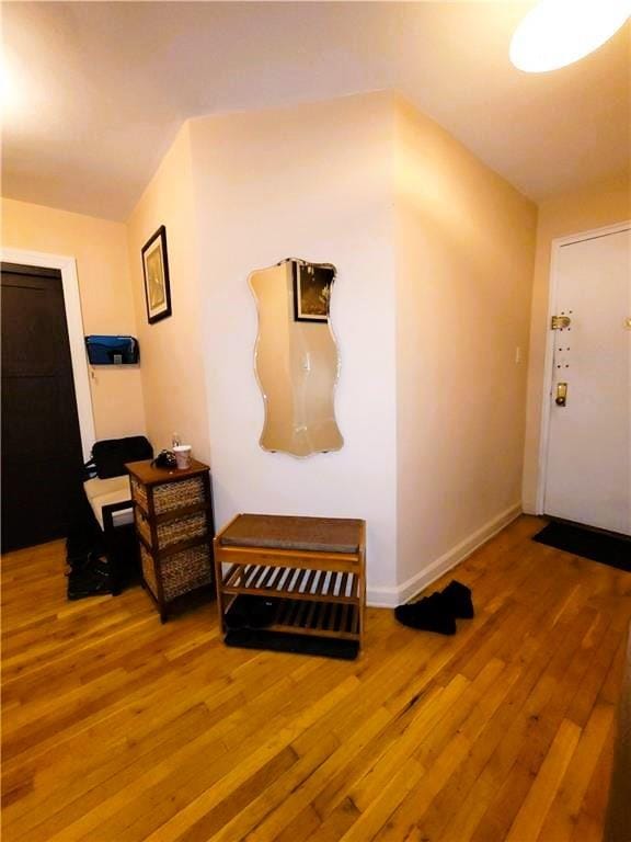 2400 E 3rd St Unit 406, Brooklyn, NY 11223 - hallway with hardwood / wood-style floors and baseboards