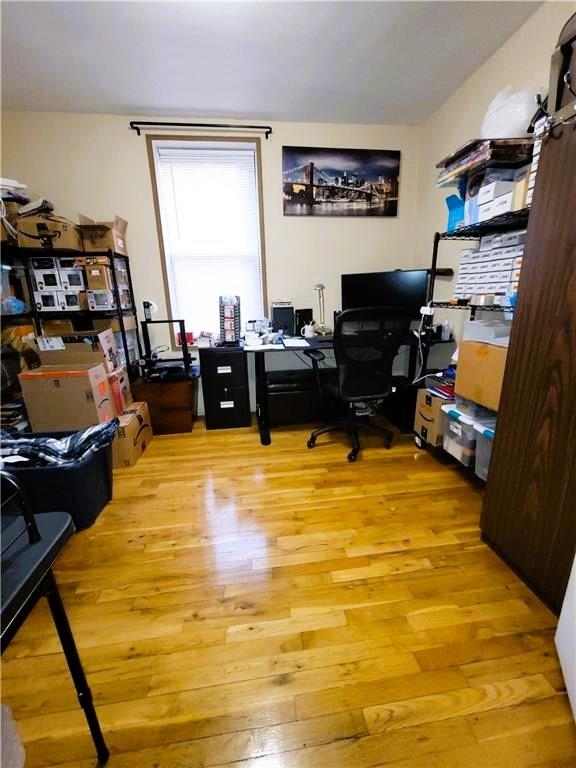 office featuring light wood-type flooring