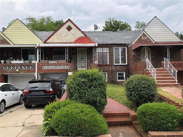 view of front of home with a garage