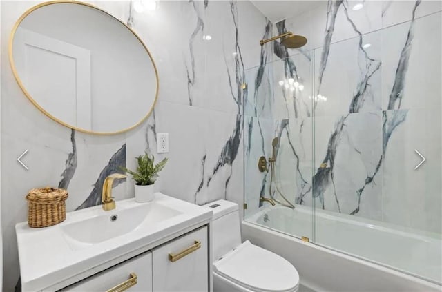 122 Palmetto St Unit 3L, Brooklyn, NY 11221 - full bathroom featuring combined bath / shower with glass door, toilet, and vanity