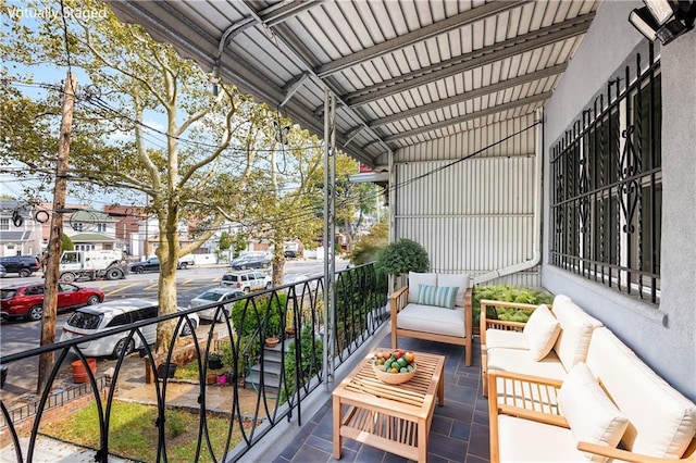 balcony with a residential view