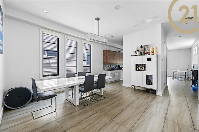 office area featuring recessed lighting