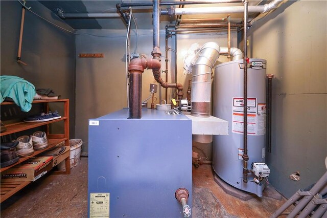 utility room with water heater