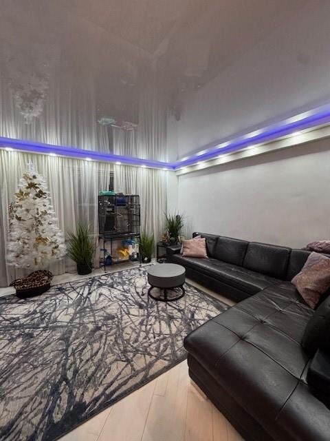 living room with hardwood / wood-style floors