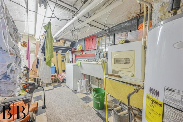 unfinished basement with a sink