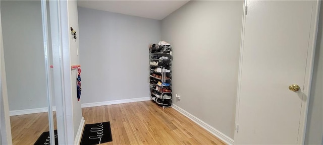 interior space with light hardwood / wood-style flooring