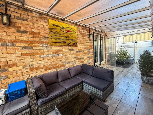 view of patio featuring an outdoor living space