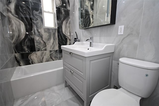 298 Bay 14th St, Brooklyn, NY 11214 - full bath with vanity and marble finish floors