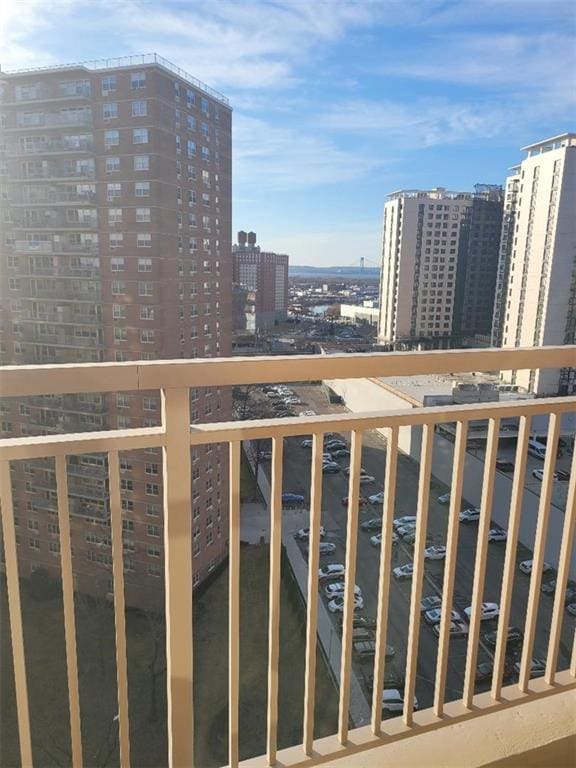 balcony featuring a view of city