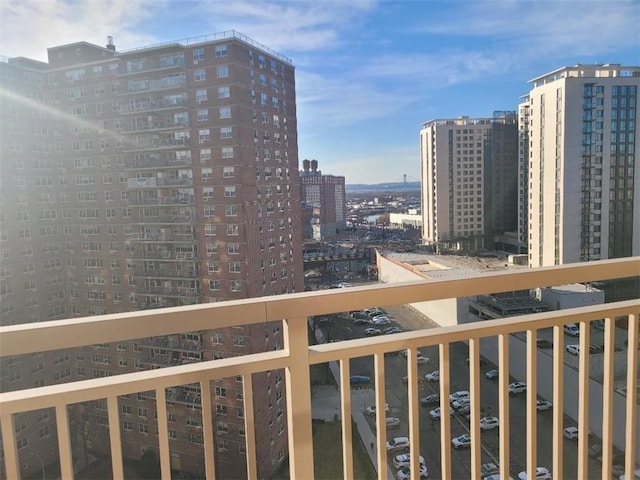 balcony with a view of city