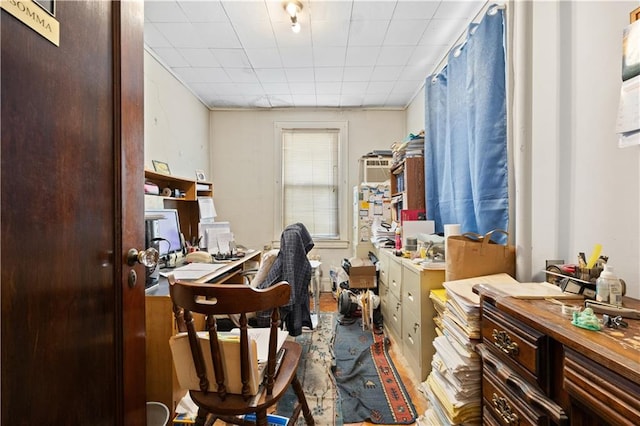 office featuring hardwood / wood-style flooring