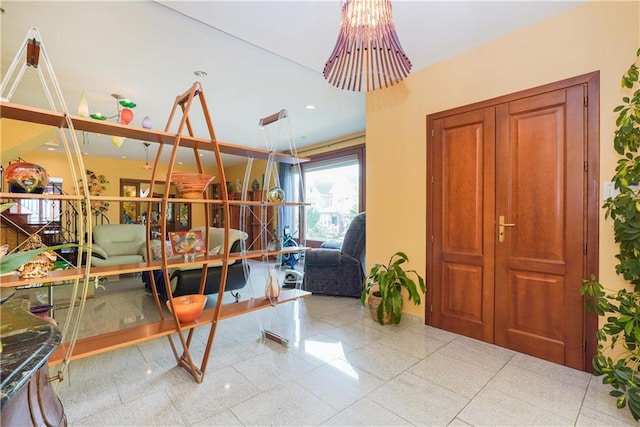 interior space featuring tile patterned flooring