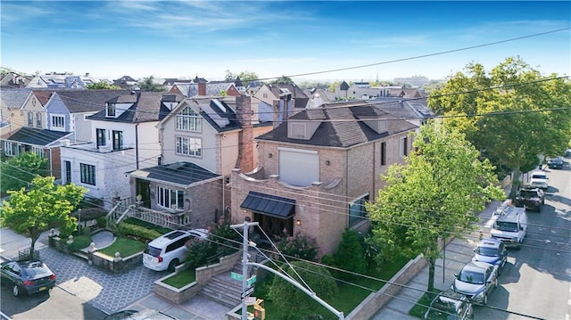 aerial view with a residential view