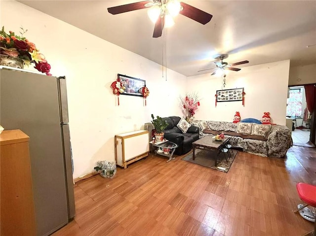 living room featuring light wood-type flooring