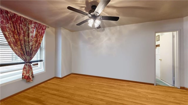 2525 Nostrand Ave Unit 3R, Brooklyn, NY 11210 - spare room with light wood-style flooring, baseboards, and a ceiling fan